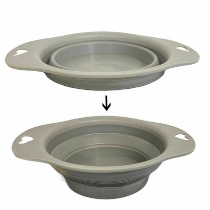 Collapsible Travel Bowl (Grey) - The Pet Drop
